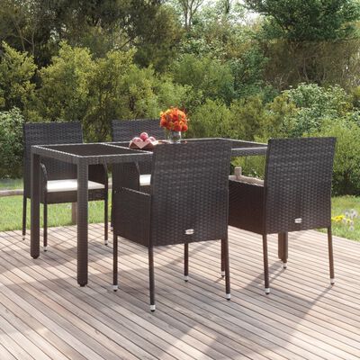 vidaXL Záhradné stoličky so sedákmi 4 ks polyratanové čierne