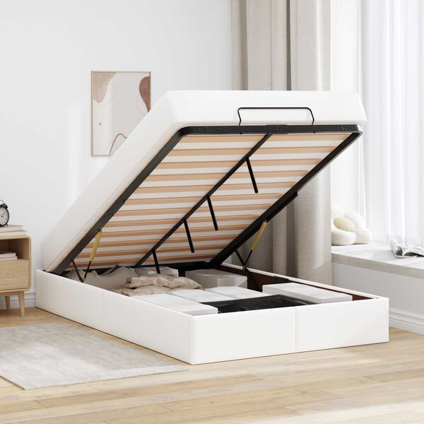 vidaXL R&aacute;m postele s matracom s matracmi 2 pcs Biela PVC