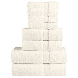 vidaXL 8-dielna pr&eacute;miov&aacute; sada uter&aacute;kov SOLUND kr&eacute;mov&aacute; 600 g/m&sup2;