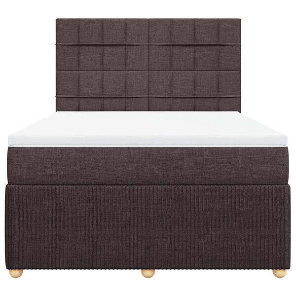 vidaXL Boxspring posteľ s matracom tmavohned&aacute; 140x190 cm l&aacute;tka