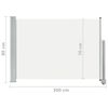 vidaXL Zaťahovacia bočná markíza na terasu 80x300 cm, krémová