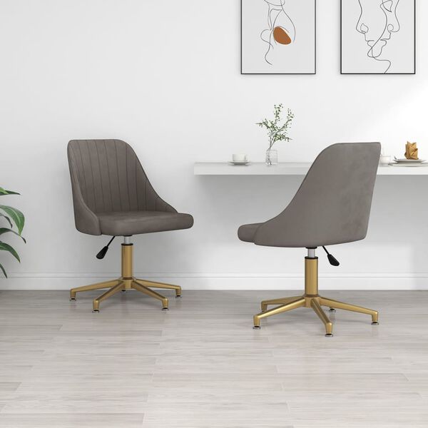 vidaXL Otočn&eacute; jed&aacute;lensk&eacute; stoličky 2 ks bledosiv&eacute; zamatov&eacute;