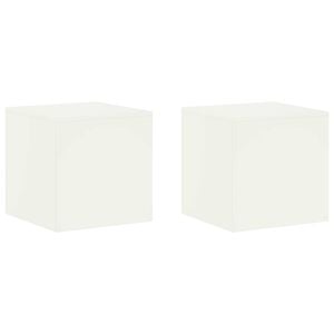 vidaXL Stojan na rastliny 2 pcs Biela 40 x 40 x 40 cm Oceľ