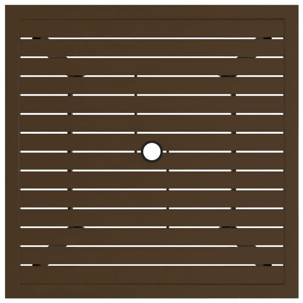 vidaXL Záhradný stôl hnedý 81,5x81,5x72 cm oceľ