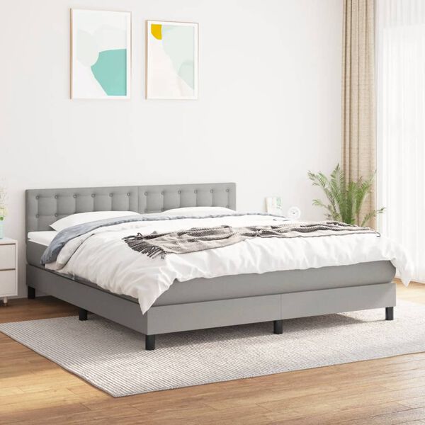 vidaXL Boxspring posteľ s matracom bledosiv&aacute; 180x200 cm l&aacute;tka