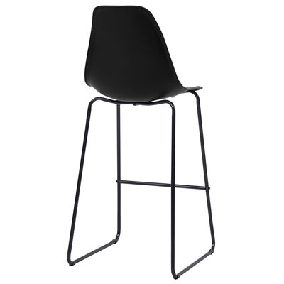 vidaXL Barové stoličky 6 ks, čierne, plast