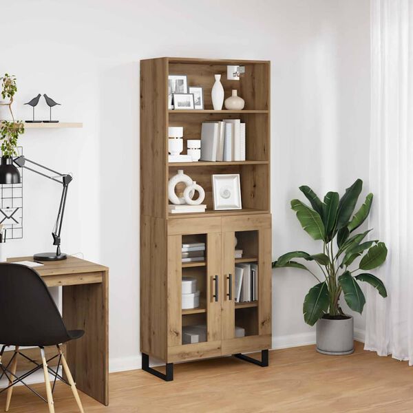 vidaXL Highboard Remeseln&yacute; dub 69,5 x 34 x 180 cm Kompozitn&eacute; drevo