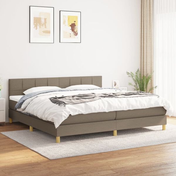 vidaXL Boxspring posteľ s matracom sivohned&yacute; 200x200 cm l&aacute;tka