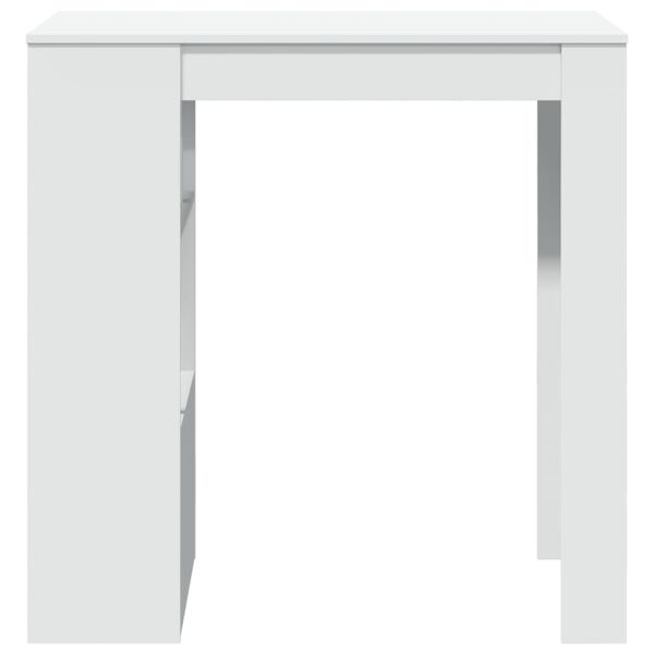 vidaXL Barový stôl s policami biely 102x50x103,5 cm kompozitné drevo