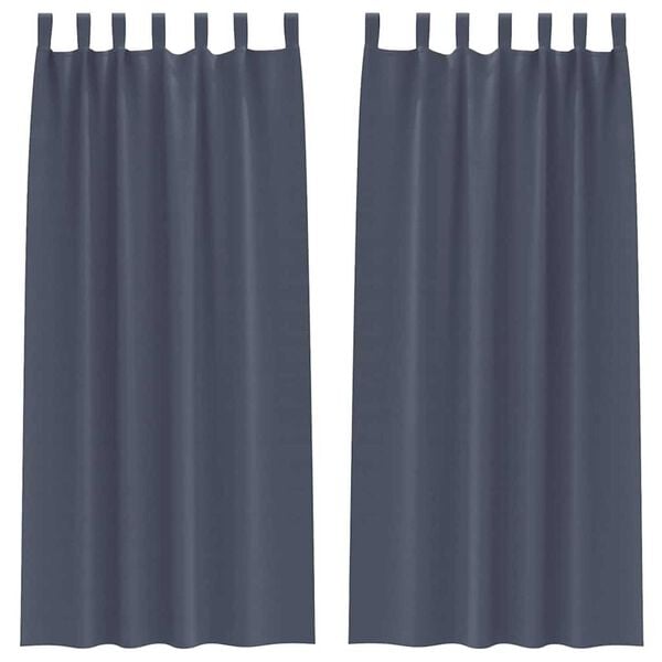 vidaXL Z&aacute;clony na zatemnenie s kr&uacute;žkami 2 pcs Antracit 260 x 140 cm