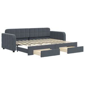 vidaXL Rozkladacia denn&aacute; posteľ so z&aacute;suvkami tmavosiv&aacute; 80x200 cm l&aacute;tka