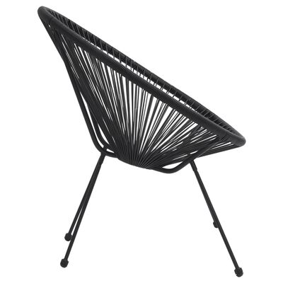 vidaXL Záhradné okrúhle stoličky 2 ks polyratan čierne