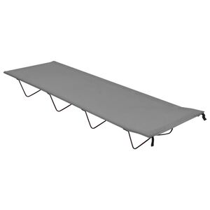 vidaXL Kempingov&eacute; ležadlo 180x60x19 cm, l&aacute;tka oxford, oceľ, siv&eacute;