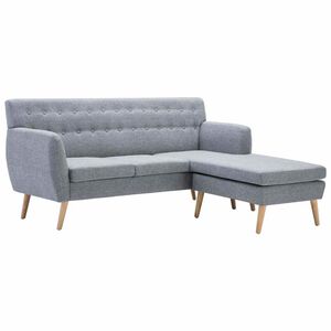 vidaXL Pohovka v tvare L, l&aacute;tkov&yacute; poťah 171,5x138x81,5 cm, svetlosiv&aacute;