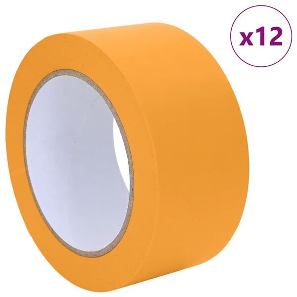 vidaXL P&aacute;sky na maliarske maskovanie 12 pcs Žlt&aacute; 50 mm x 50 m Papier