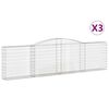 vidaXL Obl&uacute;kov&eacute; gabi&oacute;nov&eacute; ko&scaron;e 3ks 400x30x100/120cm pozinkovan&eacute; železo