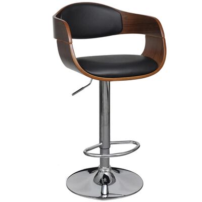 vidaXL Barová stolička, ohýbané drevo a umelá koža