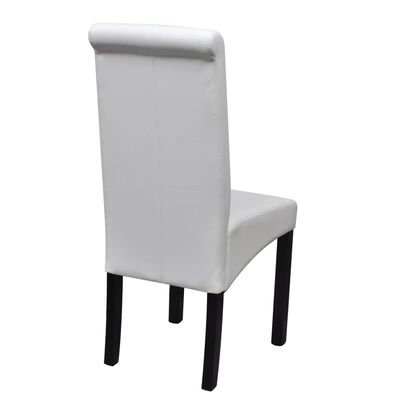 vidaXL Jedálenské stoličky 6 ks, biele, umelá koža
