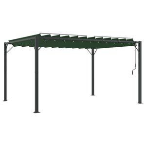 vidaXL Gazebo s lamelovou strechou Zelen&aacute; 3 x 4 x 2,14 m