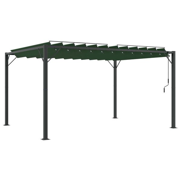 vidaXL Gazebo s lamelovou strechou Zelen&aacute; 3 x 4 x 2,14 m