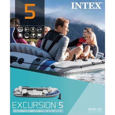 Intex Excursion 5 Nafukovací čln s veslami a pumpou 68325NP