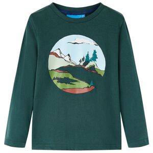 Detsk&eacute; tričko s dlh&yacute;mi ruk&aacute;vmi tmavozelen&eacute; 92