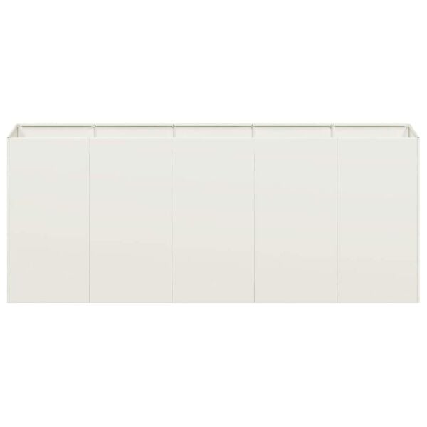 VidaXL kvetin&aacute;č Biely 200x40x80 cm Oceľ valcovan&aacute; za studena