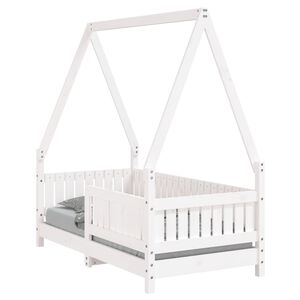 vidaXL R&aacute;m detskej postele biely 70x140 cm mas&iacute;vna borovica