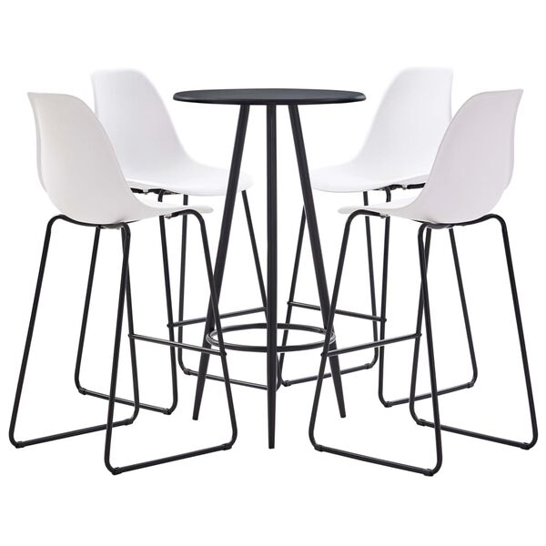 vidaXL 5-dielna barov&aacute; s&uacute;prava, plast, biela