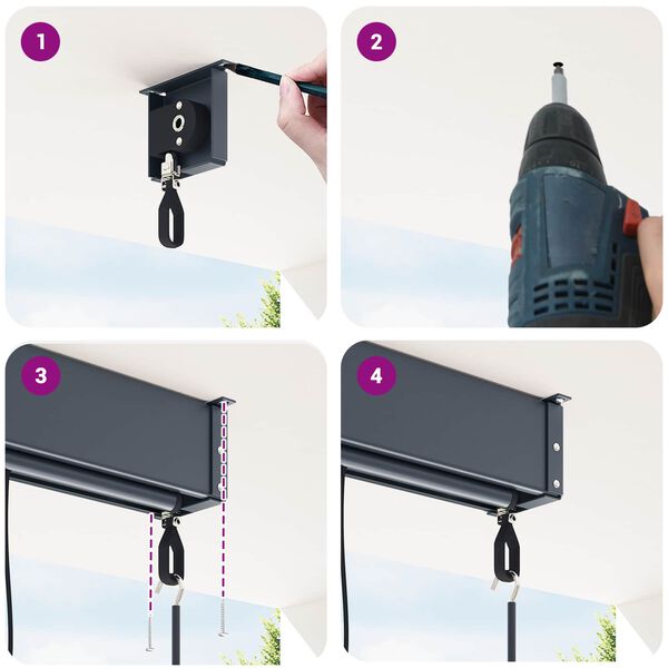 vidaXL Roleta so z&aacute;clonami Antracit 200 x 250 cm Textil a hlin&iacute;k