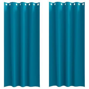 vidaXL Z&aacute;clony na zatemnenie s kr&uacute;žkami 2 ks Tyrkysov&aacute; 245 x 140 cm