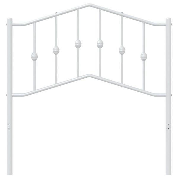 vidaXL Kovové čelo postele biele 90 cm