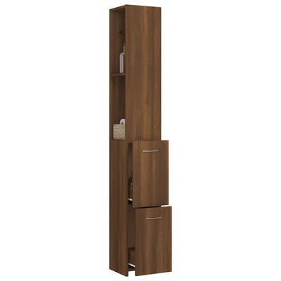 vidaXL Kúpeľňová skrinka hnedý dub 25x26,5x170 cm kompozitné drevo