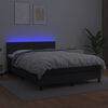 vidaXL Boxspring posteľ s matracom a LED čierny 140x190 cm umel&aacute; koža