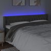 vidaXL Čelo postele s LED tmavosivé 203x16x78/88 cm zamat