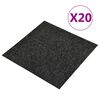 vidaXL Koberec 20 pcs Čierna 50 x 50 x 0,5 cm Živica