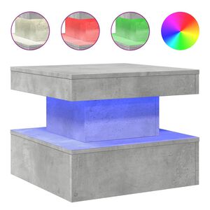 vidaXL Konferenčn&yacute; stol&iacute;k s LED svetlami bet&oacute;novosiv&yacute; 50x50x40 cm