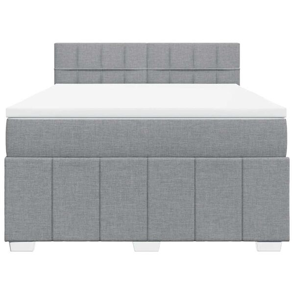 vidaXL Boxspring posteľ s matracom bledosiv&aacute; 140x200 cm l&aacute;tka