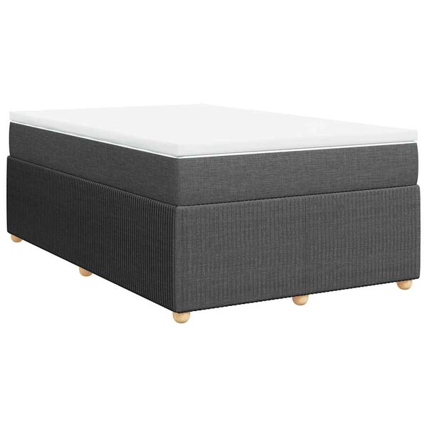 vidaXL Boxspring posteľ s matracom tmavosiv&yacute; 120x200 cm l&aacute;tka