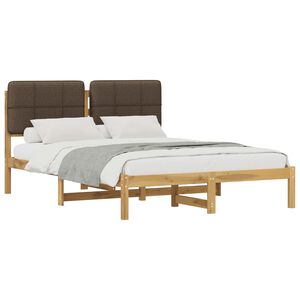 vidaXL R&aacute;m postele s čal&uacute;nen&yacute;m čelom Bielen&aacute; a taupe 160 x 200 cm
