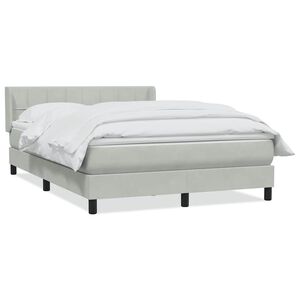 vidaXL Posteľn&yacute; r&aacute;m boxsping s matracom bledosiv&yacute; 160x210 cm zamat