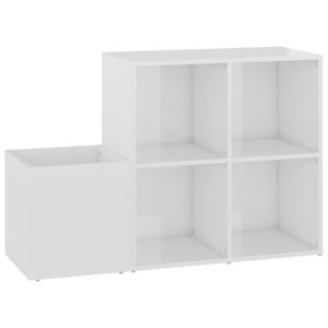 vidaXL Skrinka na top&aacute;nky, leskl&aacute; biela 105x35,5x70cm kompozitn&eacute; drevo