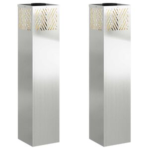 vidaXL Sol&aacute;rne LED svetlo na chodn&iacute;k 2 ks Tepl&aacute; biela 18 x 18 x 80 cm