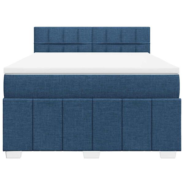 vidaXL Boxspring posteľ s matracom modr&yacute; 140x190 cm l&aacute;tka