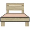 vidaXL Posteľn&yacute; r&aacute;m dub sonoma 100x200 cm kompozitn&eacute; drevo a kov