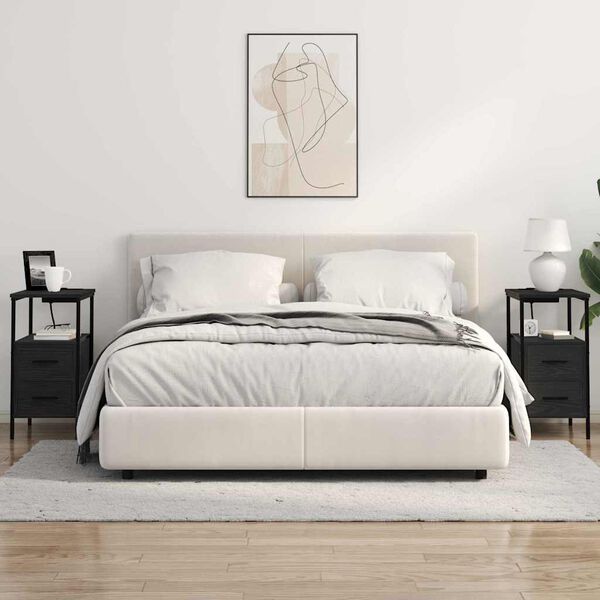 vidaXL Nočn&yacute; stol&iacute;k Čierny dub 30 x 48 x 61 cm Kompozitn&eacute; drevo