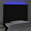 vidaXL Čelo postele s LED čierne 103x16x118/128 cm l&aacute;tka