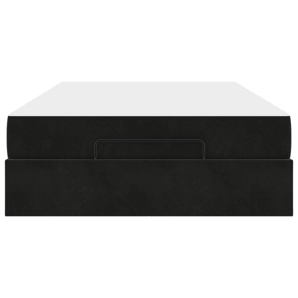 vidaXL R&aacute;m postele s matracom s matracmi 2 pcs Čierna Zamat