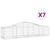 vidaXL Obl&uacute;kov&yacute; gabionov&yacute; k&ocirc;&scaron; 7 ks 200x50x40/60 cm pozinkovan&eacute; železo