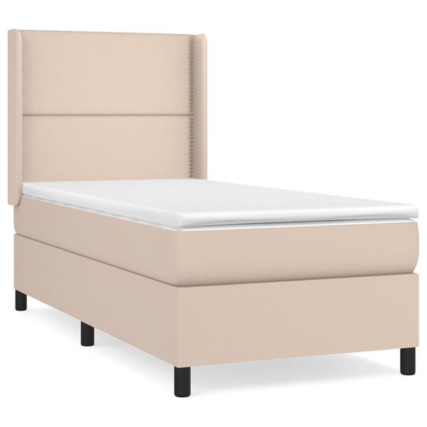 vidaXL Boxspring posteľ s matracom kapučínová 90x190 cm umelá koža